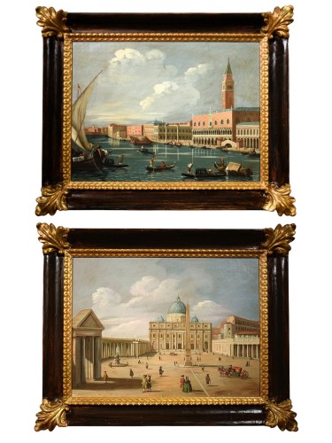 Pair of Views of Venice and Rome, Late 19th century